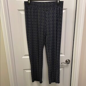 Premise Black and Cream Geometric Wide Leg Pants lightweight flowing EUC